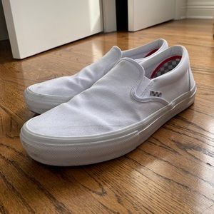 very slightly worn Vans True White slip on shoes size 11.5 men’s